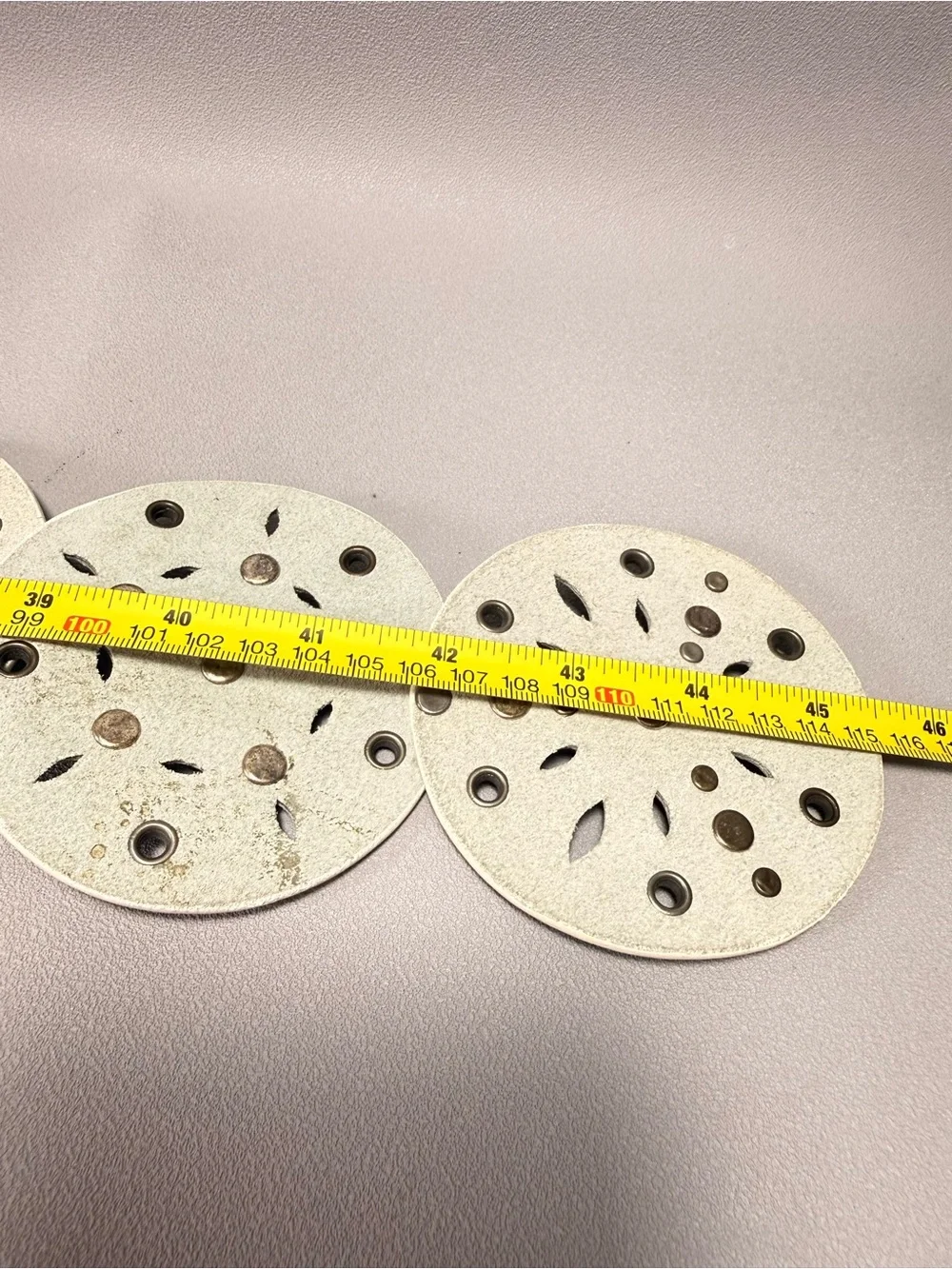 Vintage White Leather Wide Decorative Disc Belt with Silver Accents